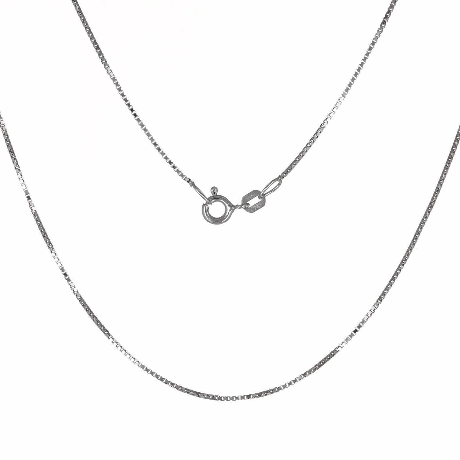 14K Solid White Gold Box Necklace Real Gold Chain Necklaces - DailySale