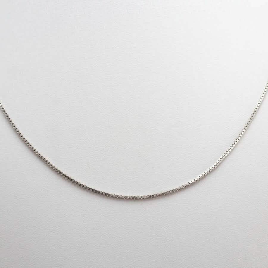 14K Solid White Gold Box Necklace Real Gold Chain Necklaces - DailySale