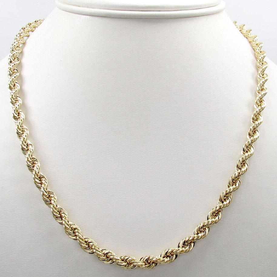 Men's 14K Solid Yellow Gold Rope Chain