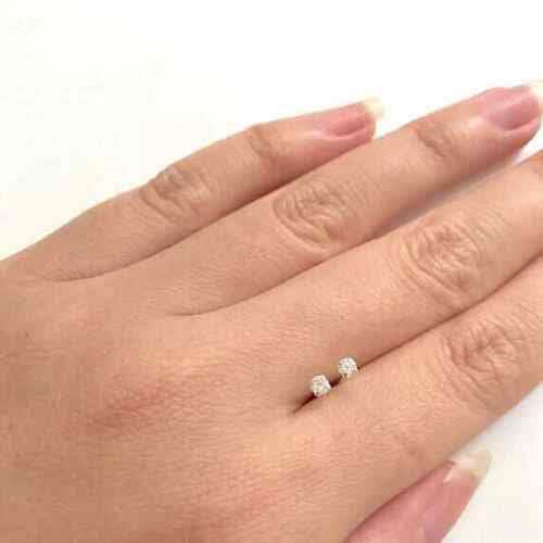 14k Solid Yellow Gold CZ Basket Setting Round Stud Post Earrings Unisex (Butterfly Push Back) Earrings - DailySale