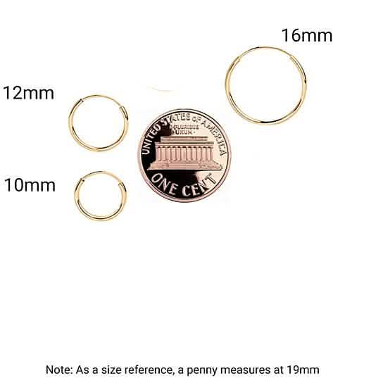 14K Yellow Gold Endless Hoop Earrings Earrings - DailySale