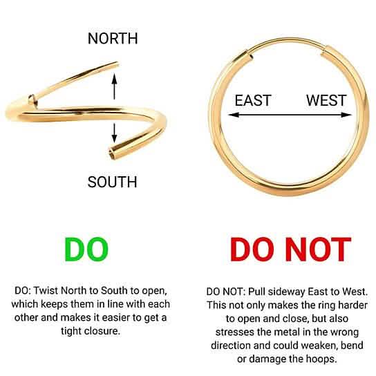 14K Yellow Gold Endless Hoop Earrings Earrings - DailySale