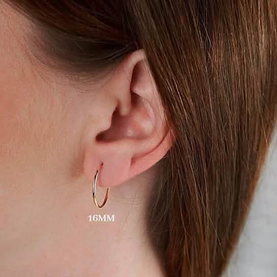 14K Yellow Gold Endless Hoop Earrings Earrings - DailySale