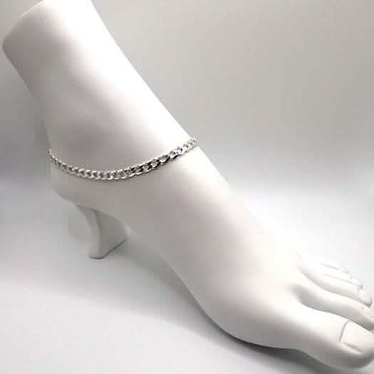 14k Yellow Gold Filled High Polish Finsh Cubun Curb Link Anklet 5mm 9.5'' White/Yellow Bracelets - DailySale