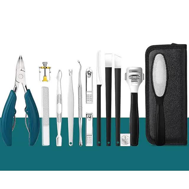 15-Piece: Nail Clipper Pedicure Set Beauty & Personal Care Dark Green - DailySale
