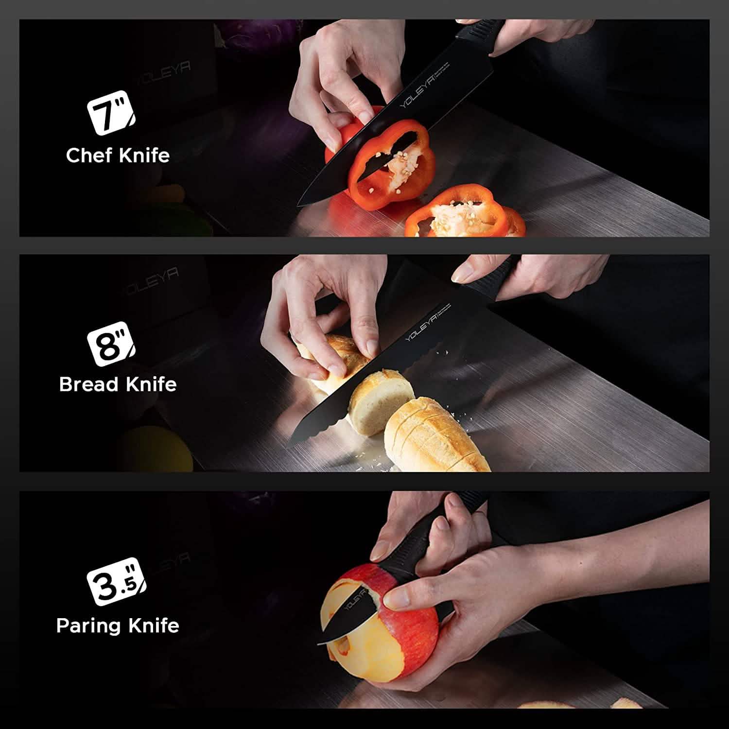 15-Piece: Non-Stick Coating Kitchen Knife Set Kitchen Tools & Gadgets - DailySale