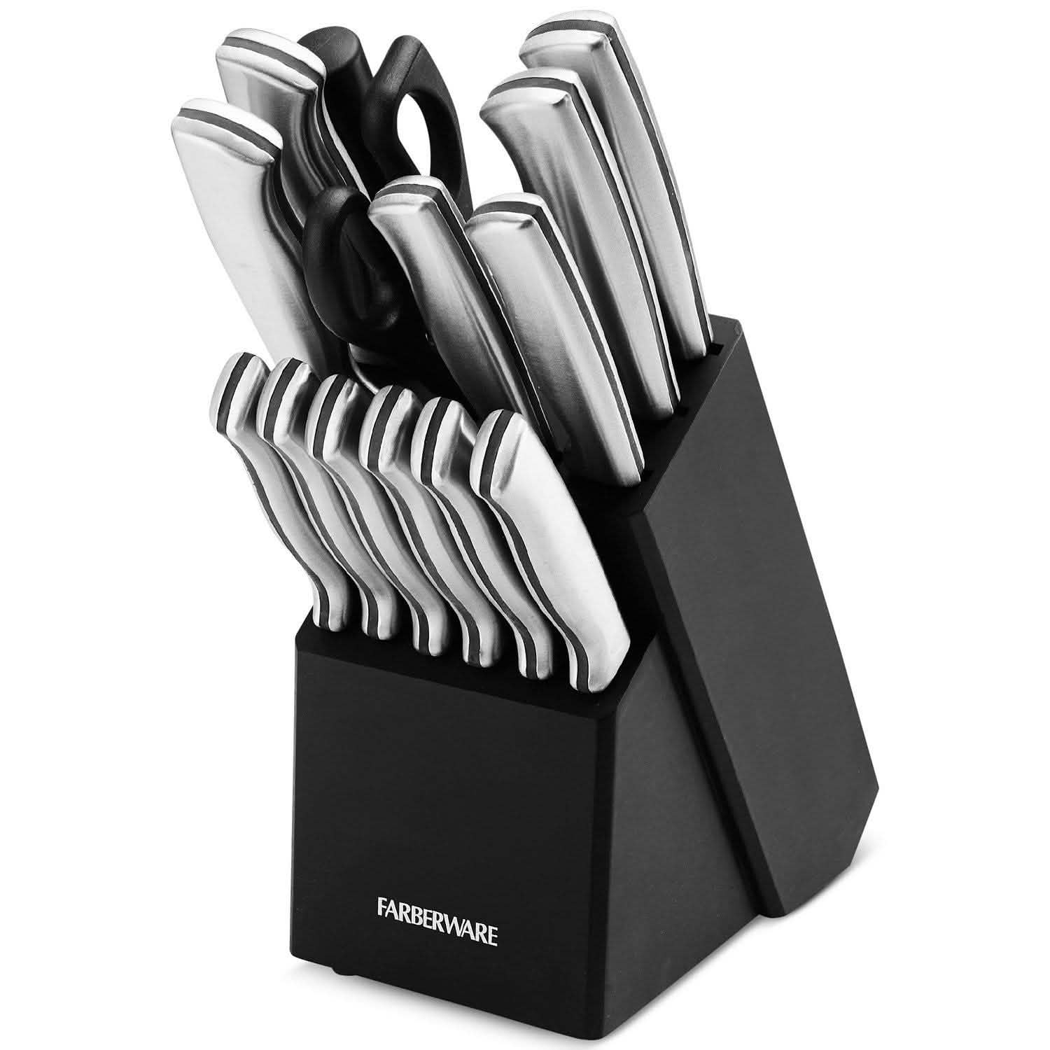 15-Piece Set: FarberWare Kitchen Knife & Shears Cutlery Set Kitchen & Dining - DailySale