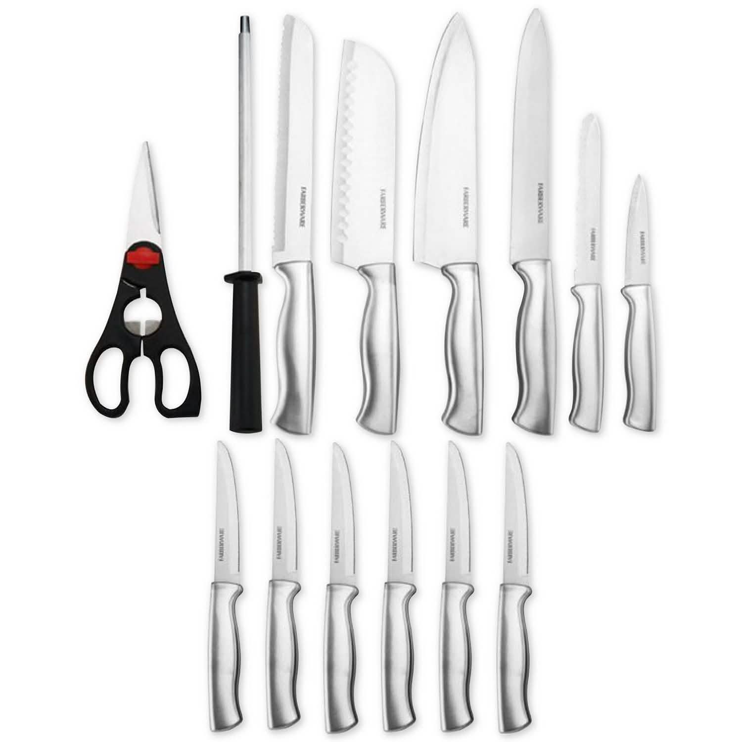 15-Piece Set: FarberWare Kitchen Knife & Shears Cutlery Set Kitchen & Dining - DailySale