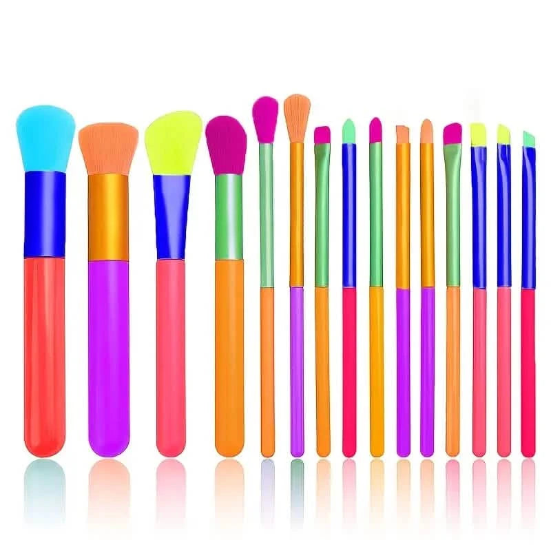 15-Pieces: Rainbow Color High Quality Makeup Brush Set Beauty & Personal Care - DailySale