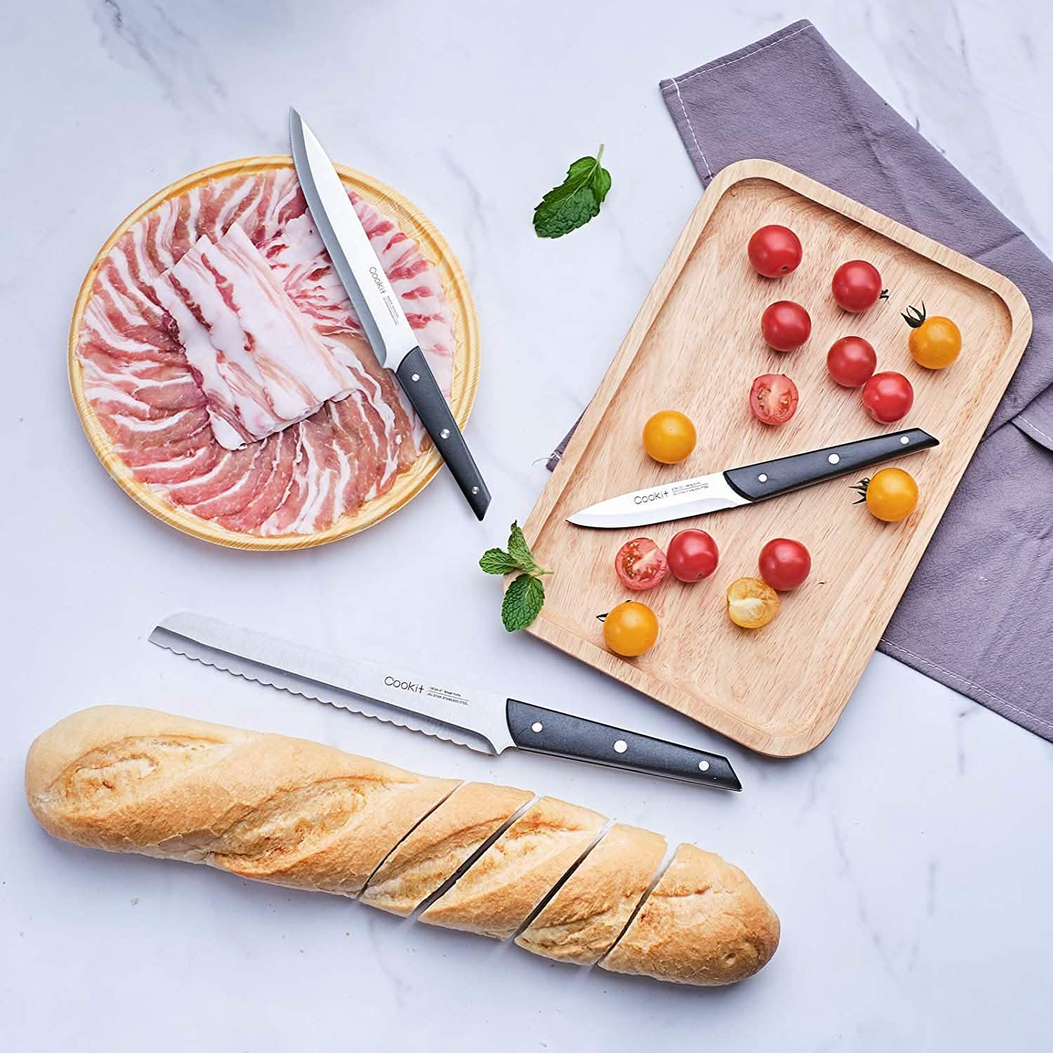 15-Pieces Set: Cookit Germany Stainless Steel Knife Block Set and Serrated Steak Knives Kitchen Tools & Gadgets - DailySale