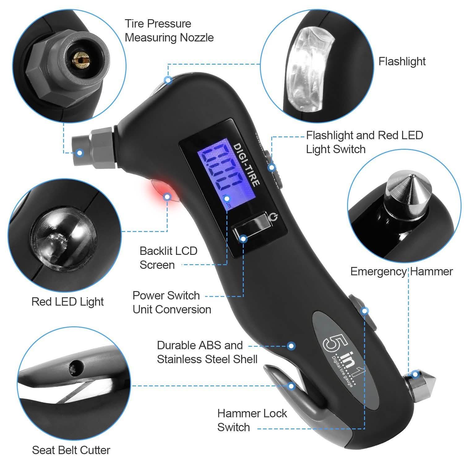 150 PSI Auto Digital Tire Pressure Guage Automotive - DailySale