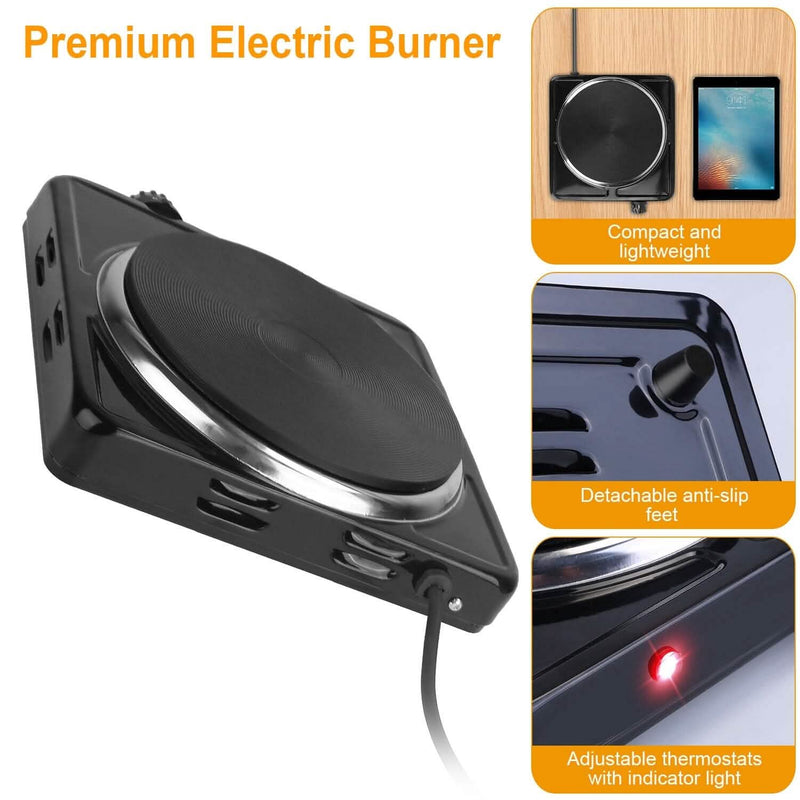 1500W Portable Heating Hot Plate Stove Countertop with Non Slip Rubber Kitchen Appliances - DailySale