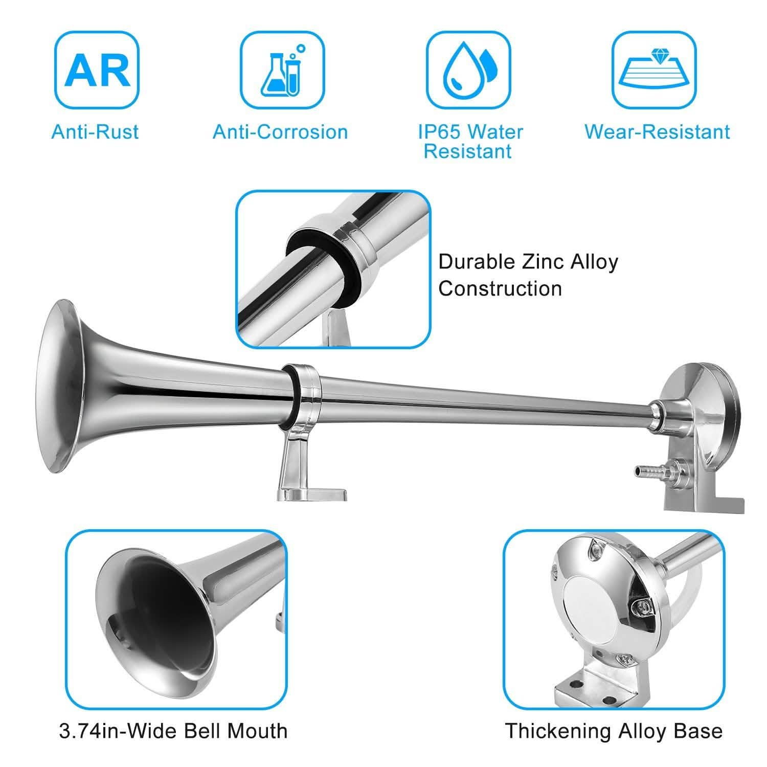 150dB Loud Single Car Trumpet 12V Electric Air Horn Automotive - DailySale