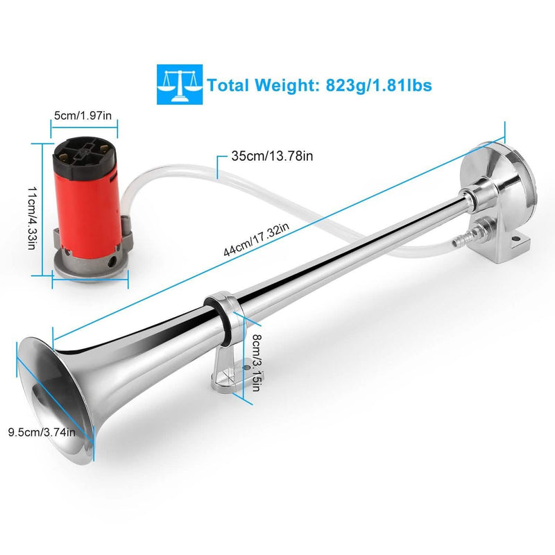 150dB Loud Single Car Trumpet 12V Electric Air Horn Automotive - DailySale