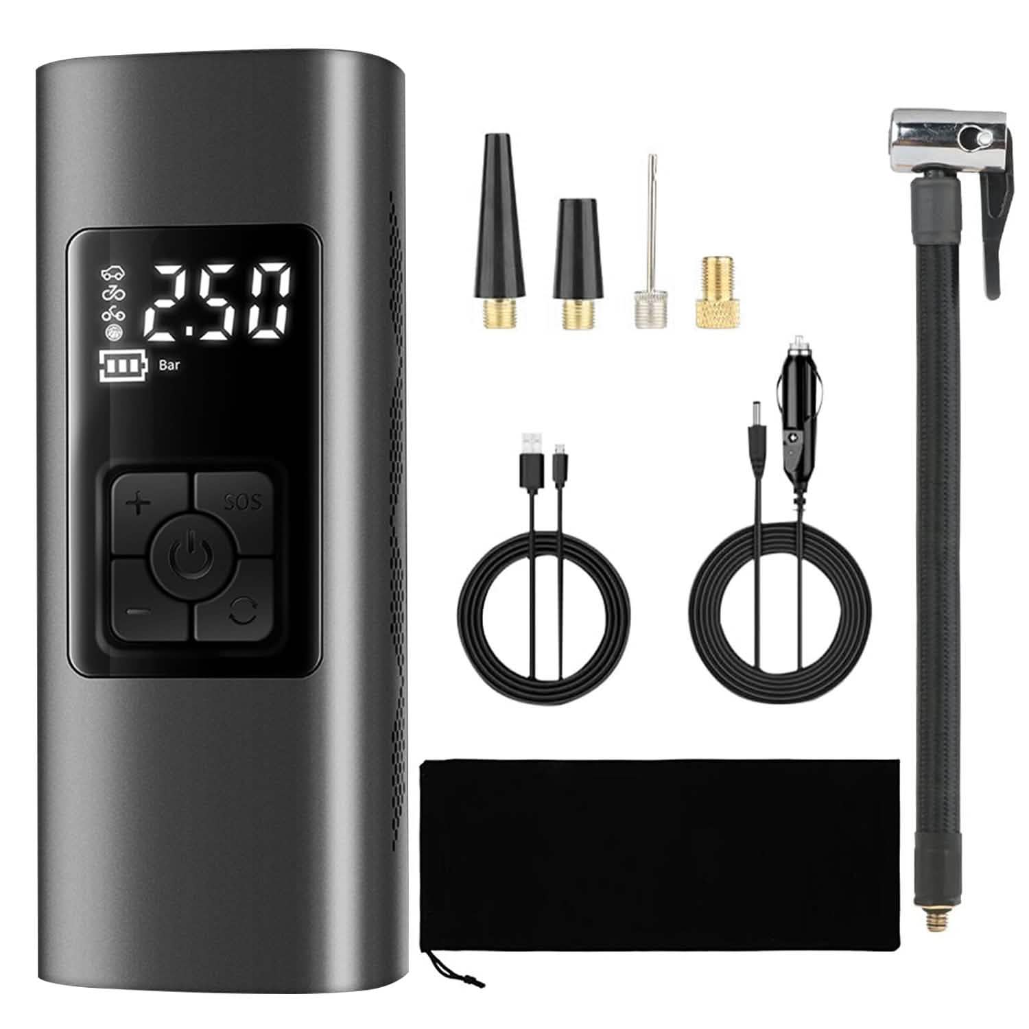 150PSI Cordless Car Tire Pump 6000mAh Rechargeable Tire Inflator Automotive - DailySale