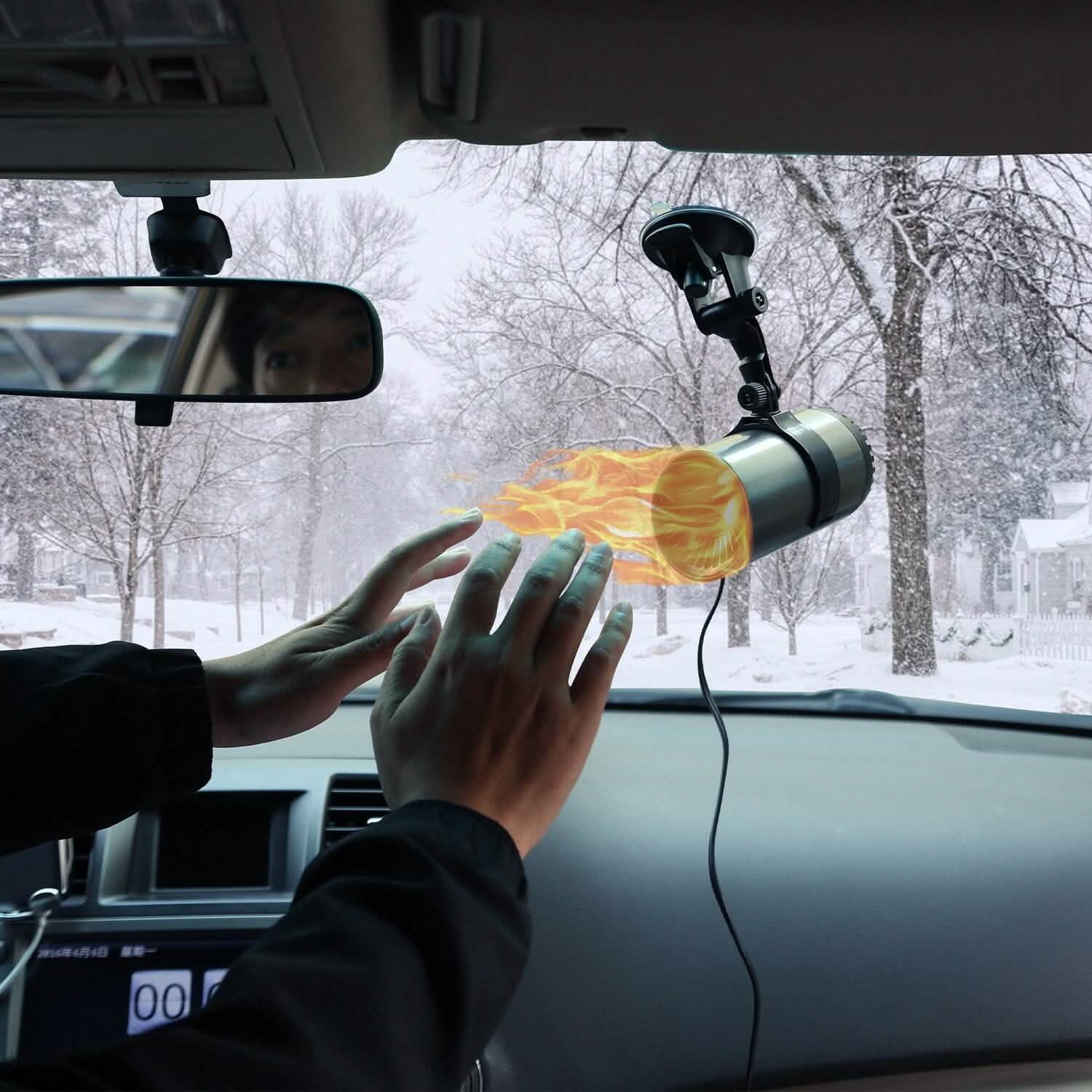 150W Portable Car Heater 2-in-1 Heating Cooling Fan Rotatable Demister Defroster Automotive - DailySale