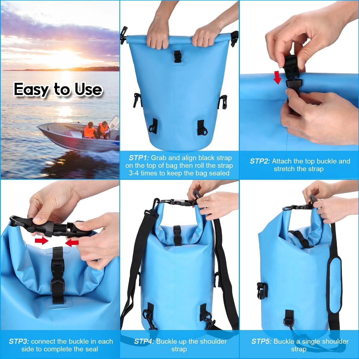 15L Waterproof Lightweight Dry Bag Bags & Travel - DailySale
