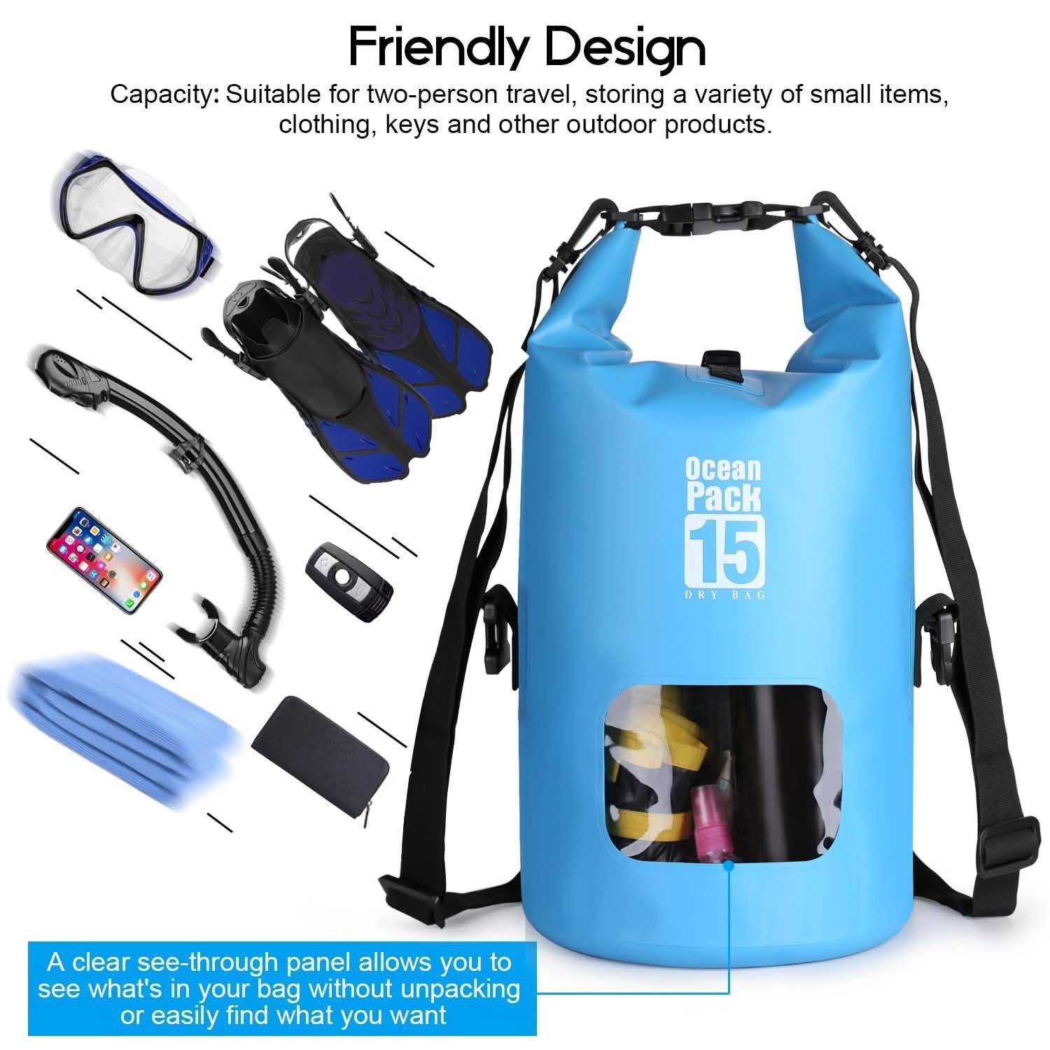 15L Waterproof Lightweight Dry Bag Bags & Travel - DailySale