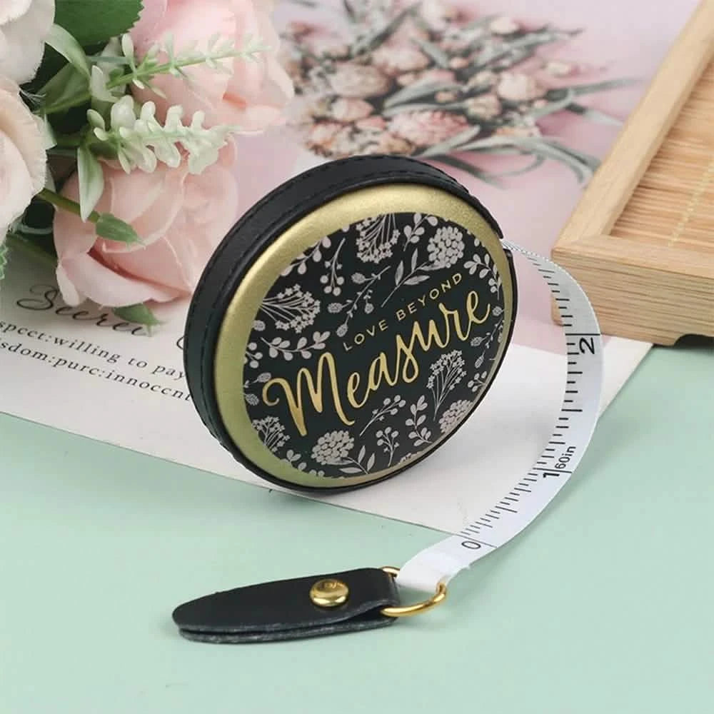 1.5m Centimeter Inch Roll Tape Portable Retractable Vintage PU Leather Mini Tape Arts & Crafts - DailySale