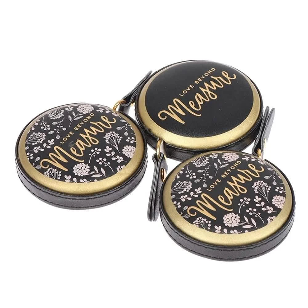 1.5m Centimeter Inch Roll Tape Portable Retractable Vintage PU Leather Mini Tape Arts & Crafts - DailySale