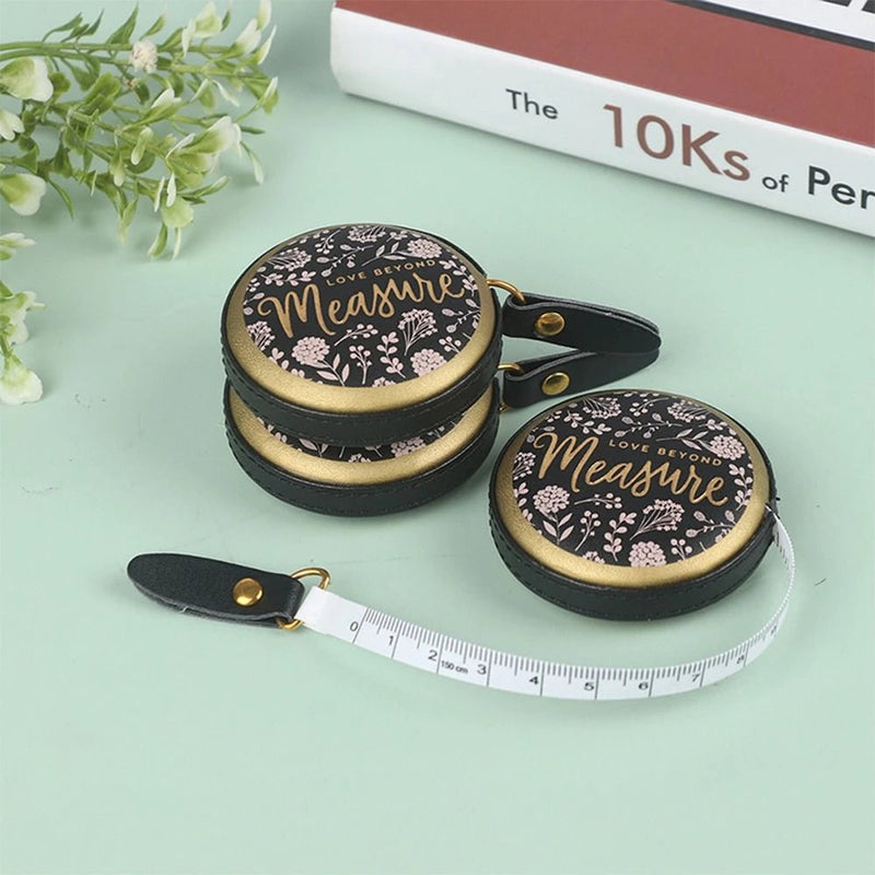 1.5m Centimeter Inch Roll Tape Portable Retractable Vintage PU Leather Mini Tape Arts & Crafts - DailySale