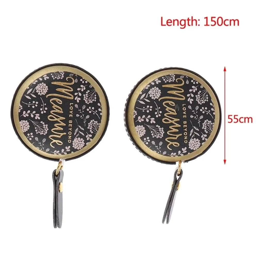 1.5m Centimeter Inch Roll Tape Portable Retractable Vintage PU Leather Mini Tape Arts & Crafts - DailySale