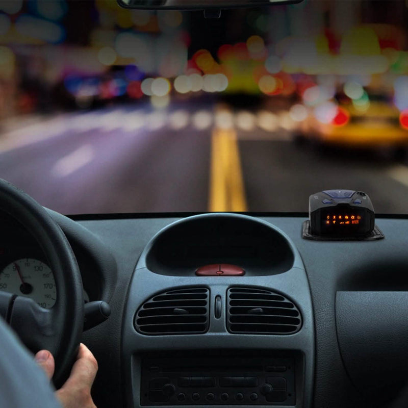 16 Band V7 Speed Safety Voice Alert Car Radar Detector installed in a car's dashboard, available at Dailysale