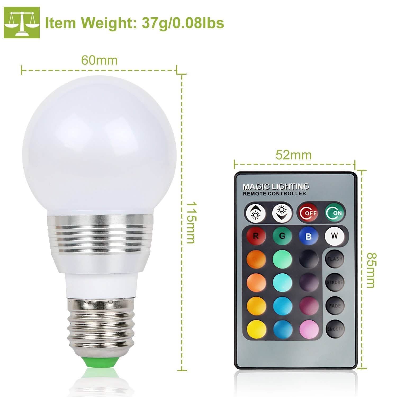 16 Colors Change LED Bulbs E27 3W RGD Dimmable Mood Lighting Lamp Lighting & Decor - DailySale