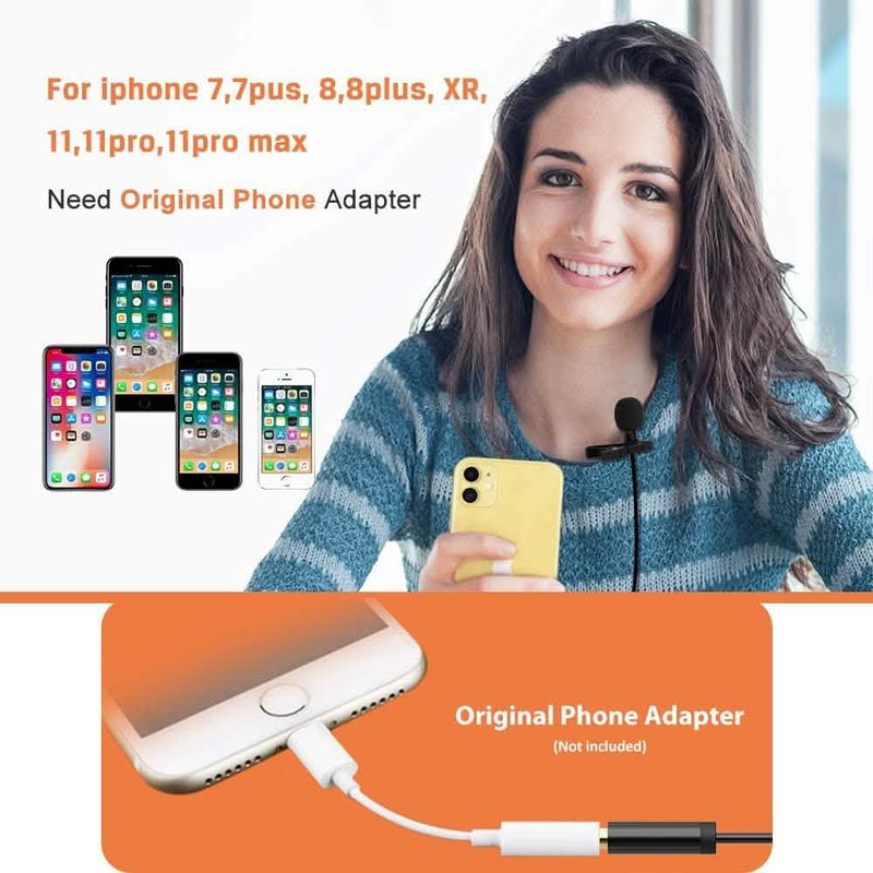 16 Feet Single Head Lavalier Lapel Microphone Omnidirectional Condenser Mic Headphones & Audio - DailySale