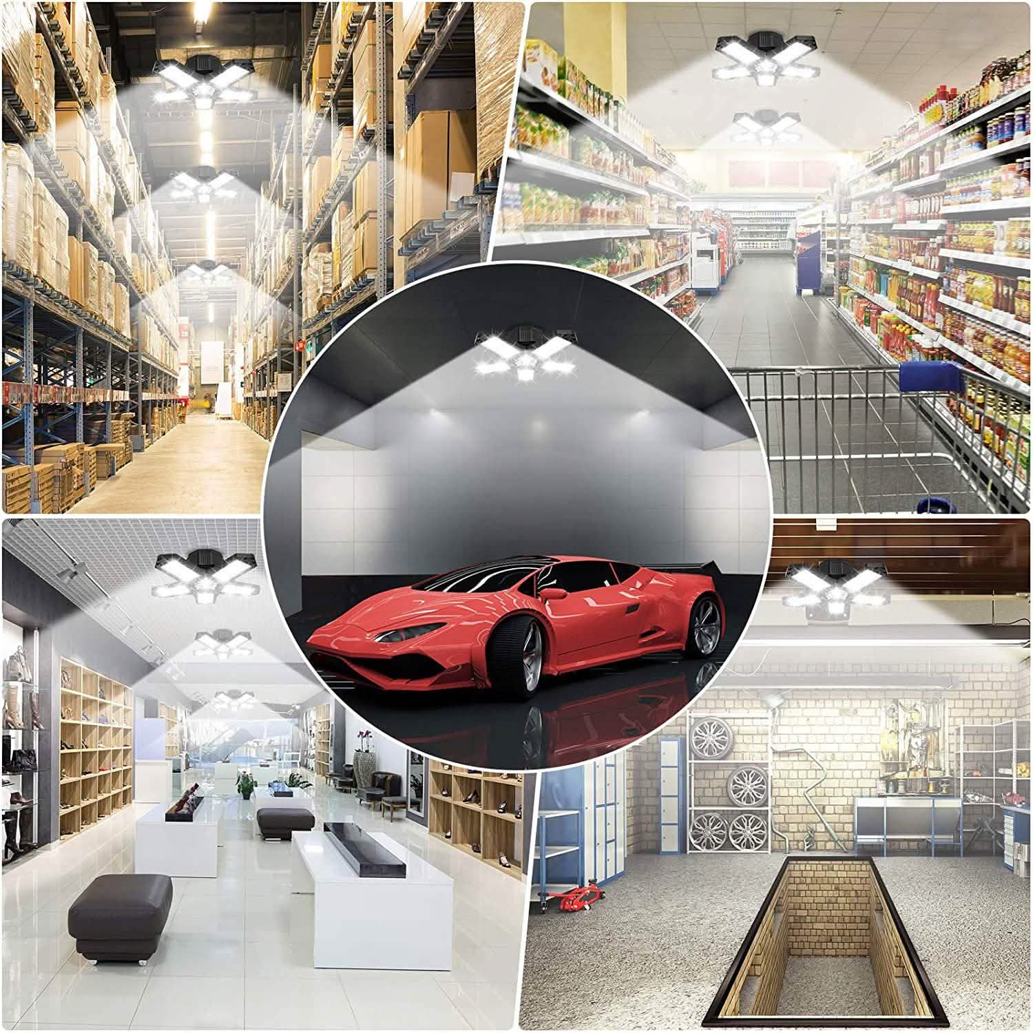 16000LM Garage Light with 6 LED Garage Ceiling Lights Panels Indoor Lighting - DailySale