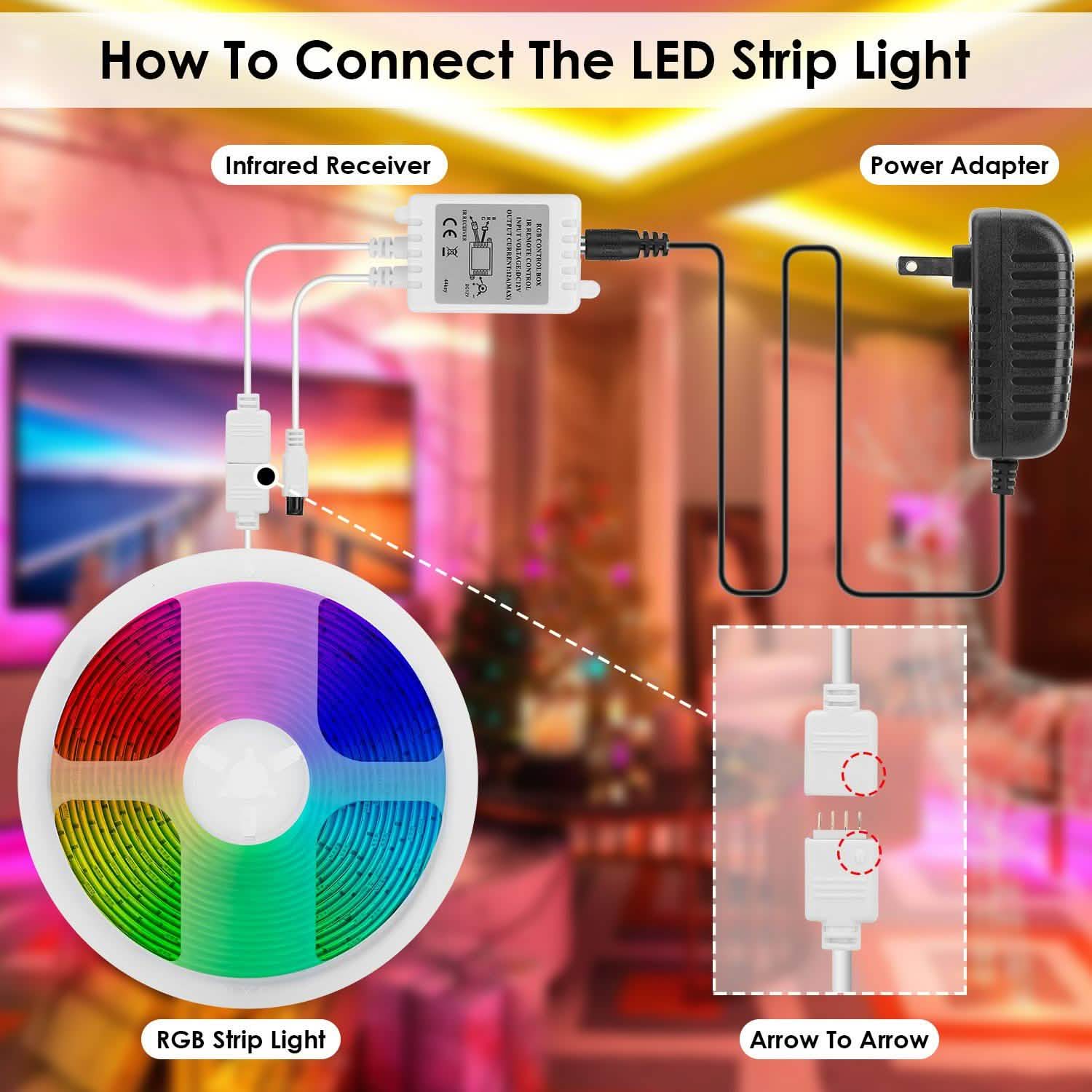 16.4FT 150 LEDs RGB Color Changing Lamp Lighting & Decor - DailySale