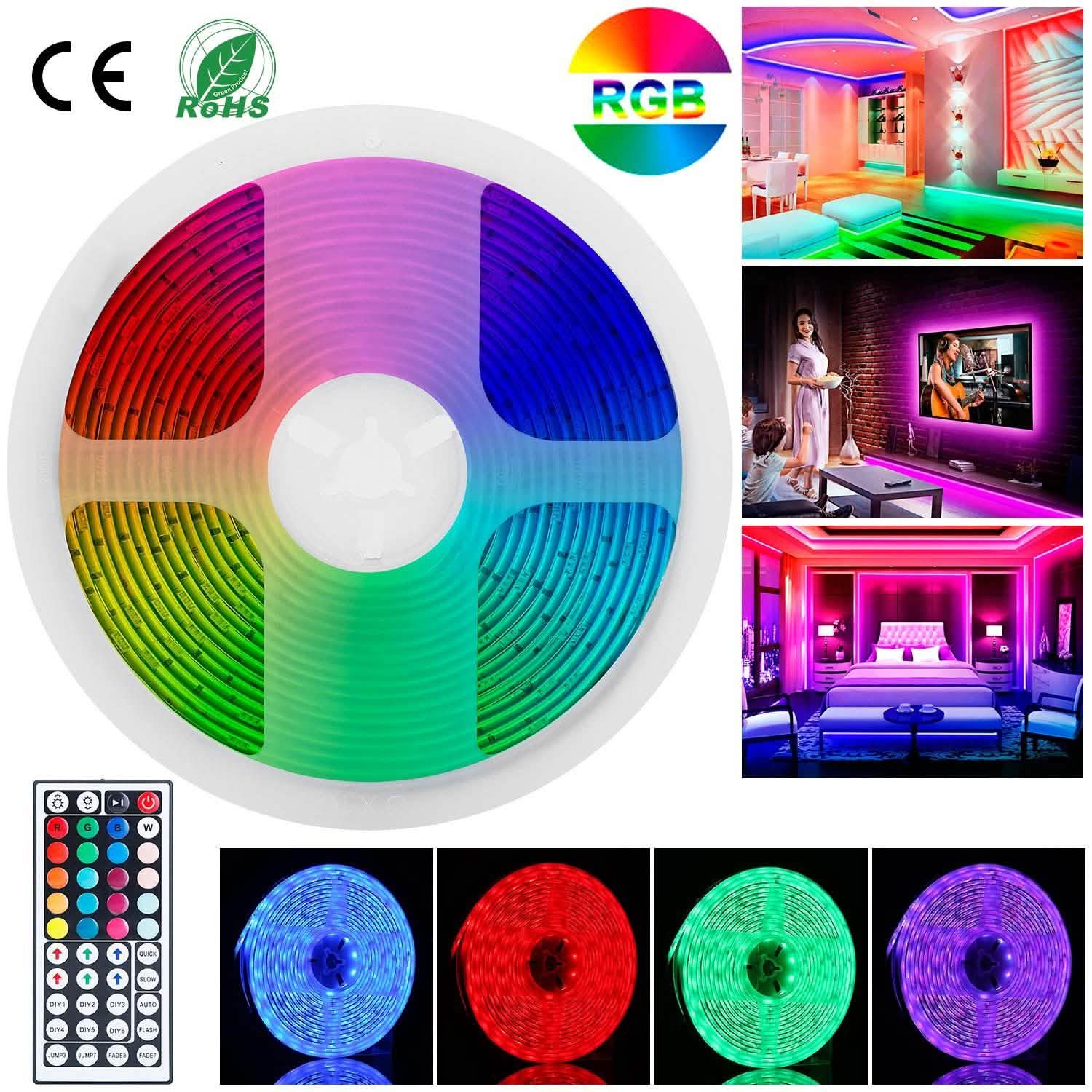 16.4FT 150 LEDs RGB Color Changing Lamp Lighting & Decor - DailySale