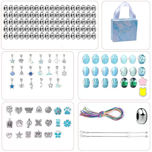 165-Piece: Gorgeous Color Beads DIY Handmade Children's Bracelet Set Toys & Games Blue - DailySale