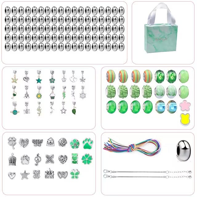 165-Piece: Gorgeous Color Beads DIY Handmade Children's Bracelet Set Toys & Games Green - DailySale