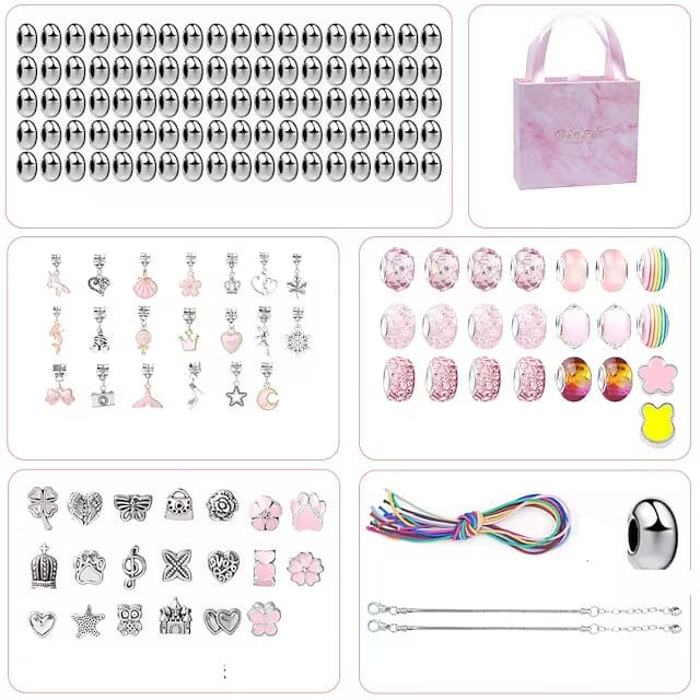 165-Piece: Gorgeous Color Beads DIY Handmade Children's Bracelet Set Toys & Games Pink - DailySale