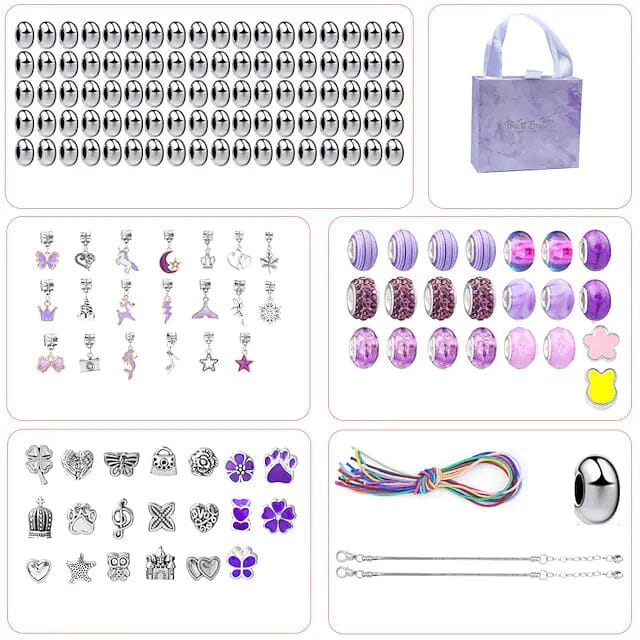 165-Piece: Gorgeous Color Beads DIY Handmade Children's Bracelet Set Toys & Games Purple - DailySale