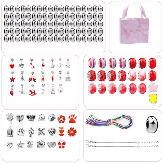 165-Piece: Gorgeous Color Beads DIY Handmade Children's Bracelet Set Toys & Games Red - DailySale
