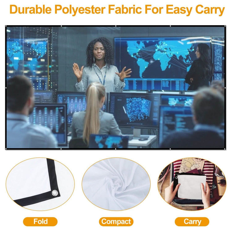 16:9 Foldable Projector Screen Anti-Crease Wall Mounted TV & Video - DailySale