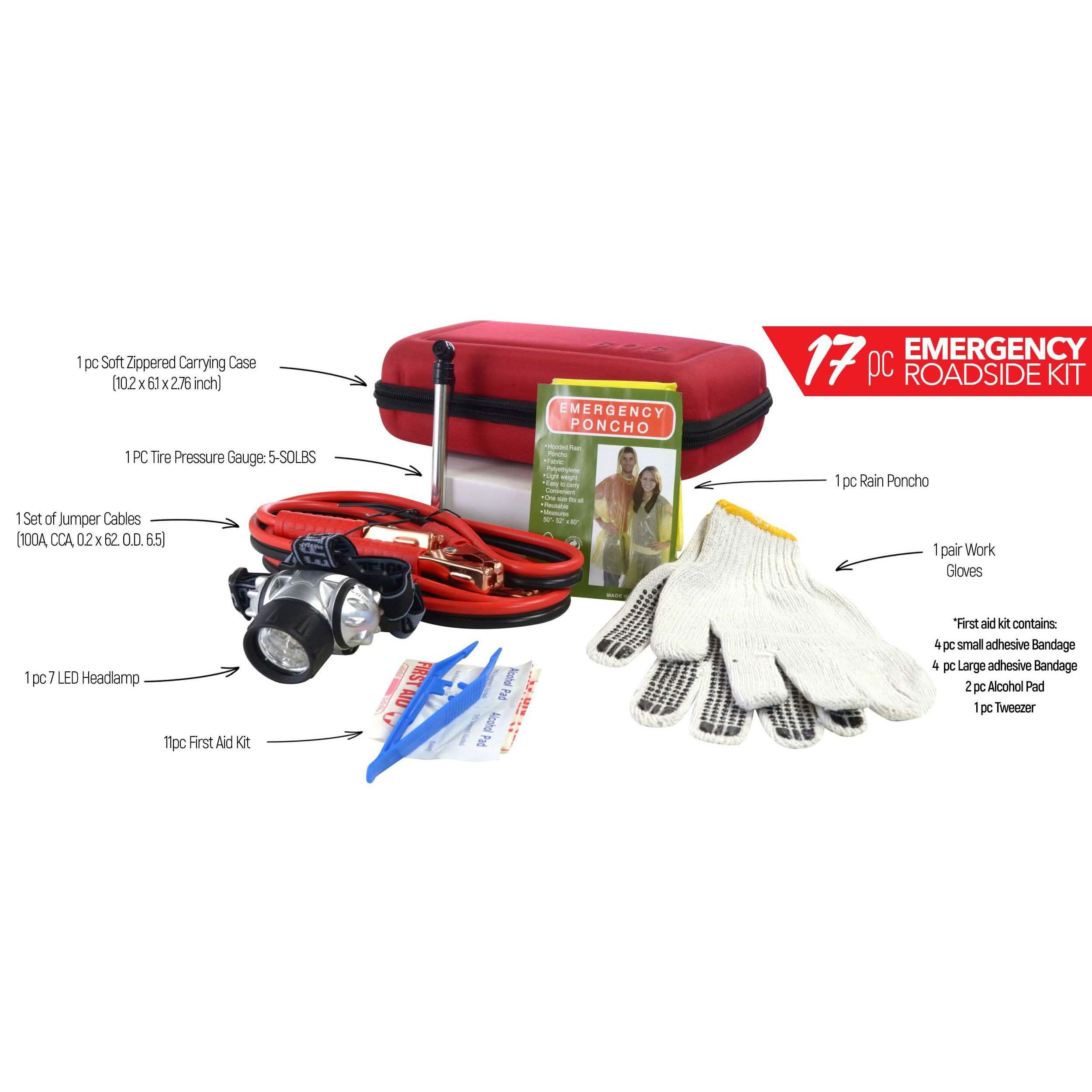 17-Piece Set: Emergency Roadside Kit Auto Accessories - DailySale