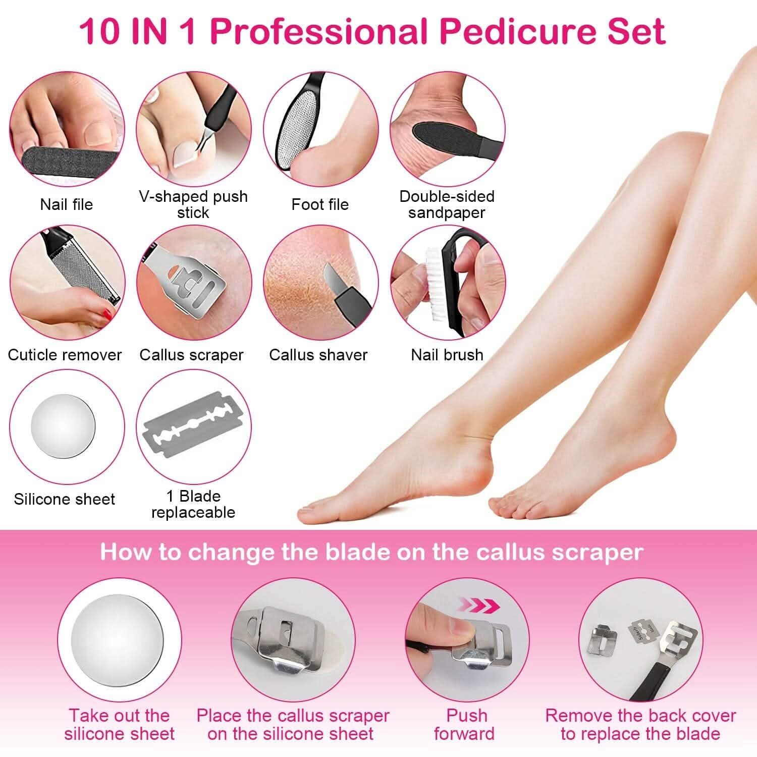17-Pieces Set: Electric Foot Callus Remover with Vacuum Foot Grinder Rechargeable Beauty & Personal Care - DailySale