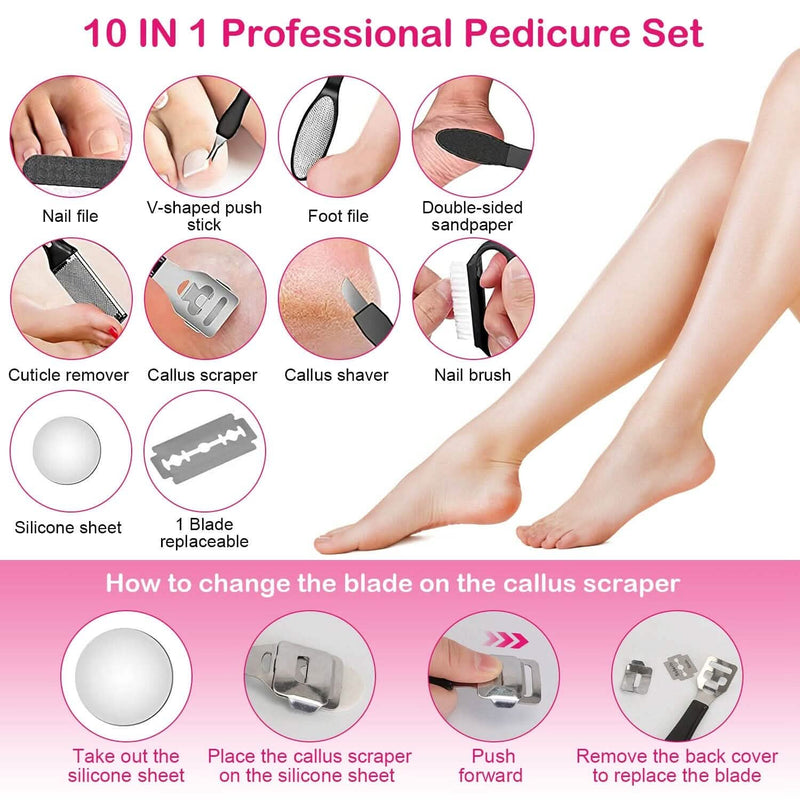 17-Pieces Set: Electric Foot Callus Remover with Vacuum Foot Grinder Rechargeable Beauty & Personal Care - DailySale