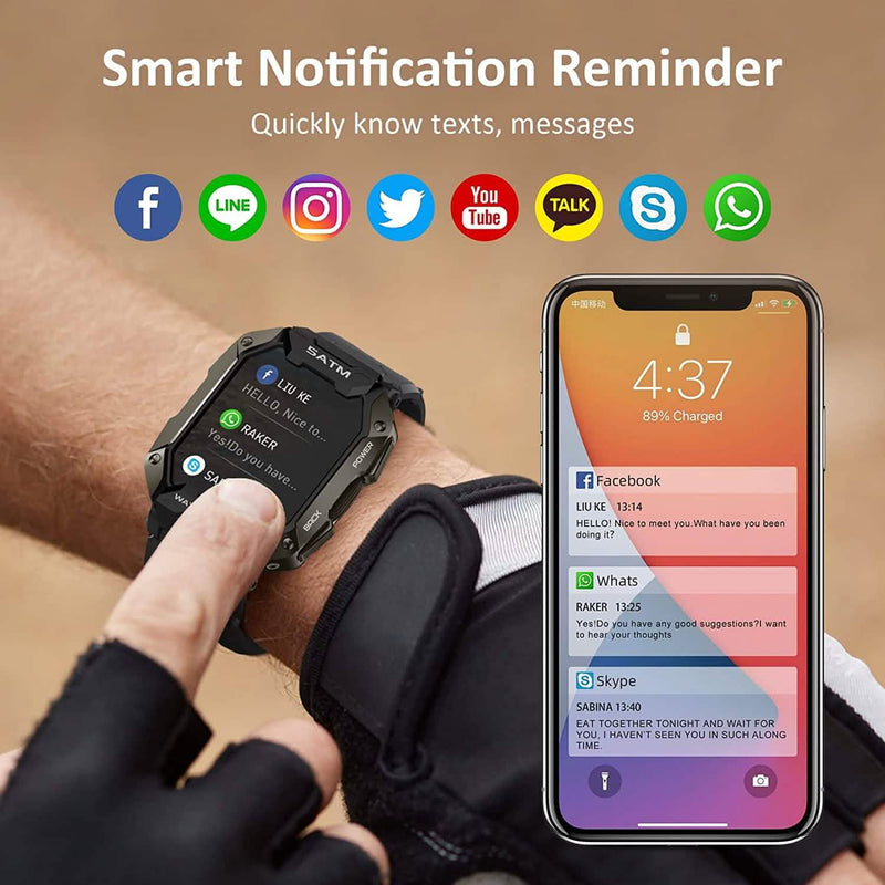 1.71" Tactical Military Sports Smart Watch Smart Watches - DailySale