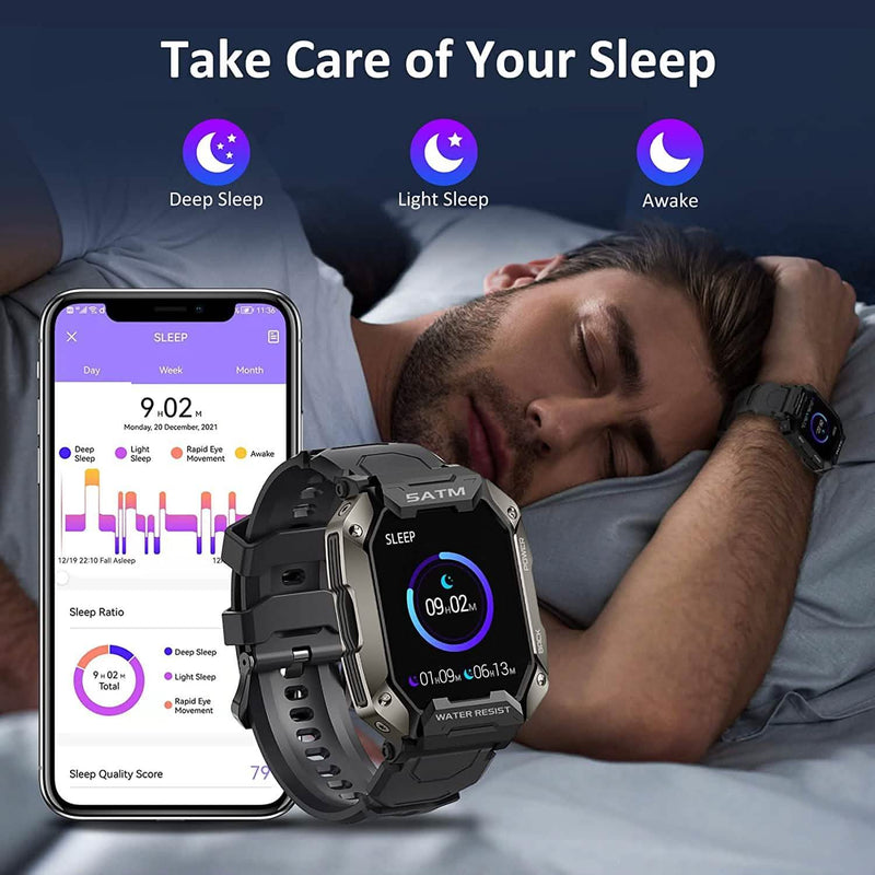 1.71" Tactical Military Sports Smart Watch Smart Watches - DailySale