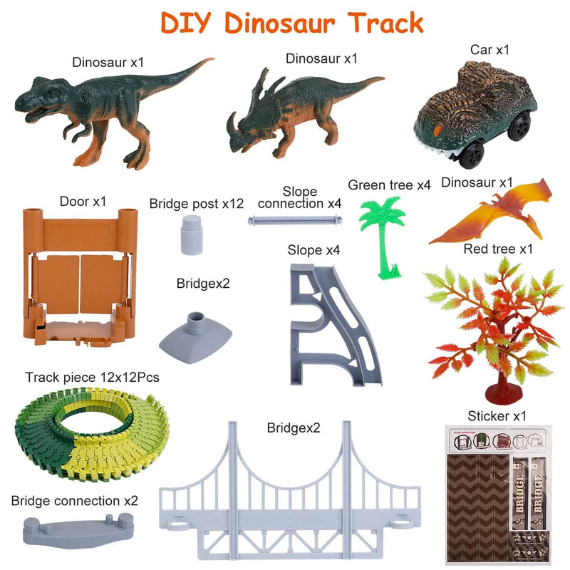 175-Piece: Dinosaur Race Track Set Toys & Games - DailySale