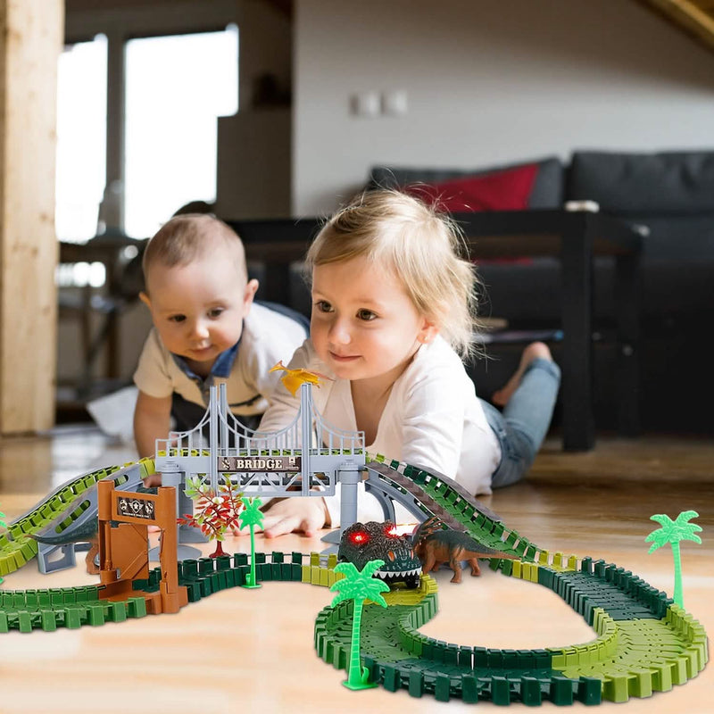 175-Piece: Dinosaur Race Track Set Toys & Games - DailySale
