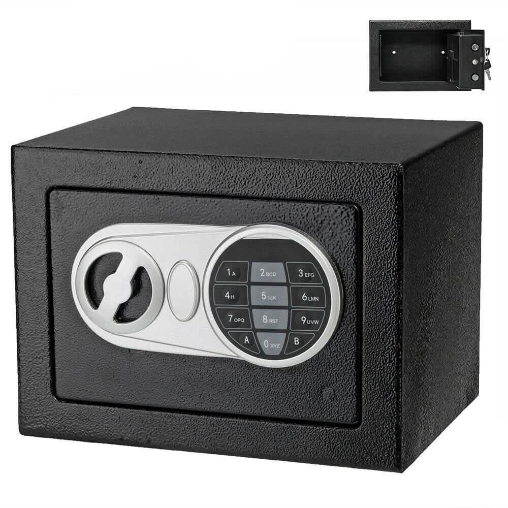 17E Home Use Upgraded Electronic Password Steel Plate Safe Box Black Closet & Storage - DailySale