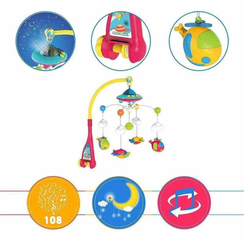 180 Melodies Music Crib Toy Twinkle Light Mobile Cot Bed Bell Box Baby Rattles Baby - DailySale