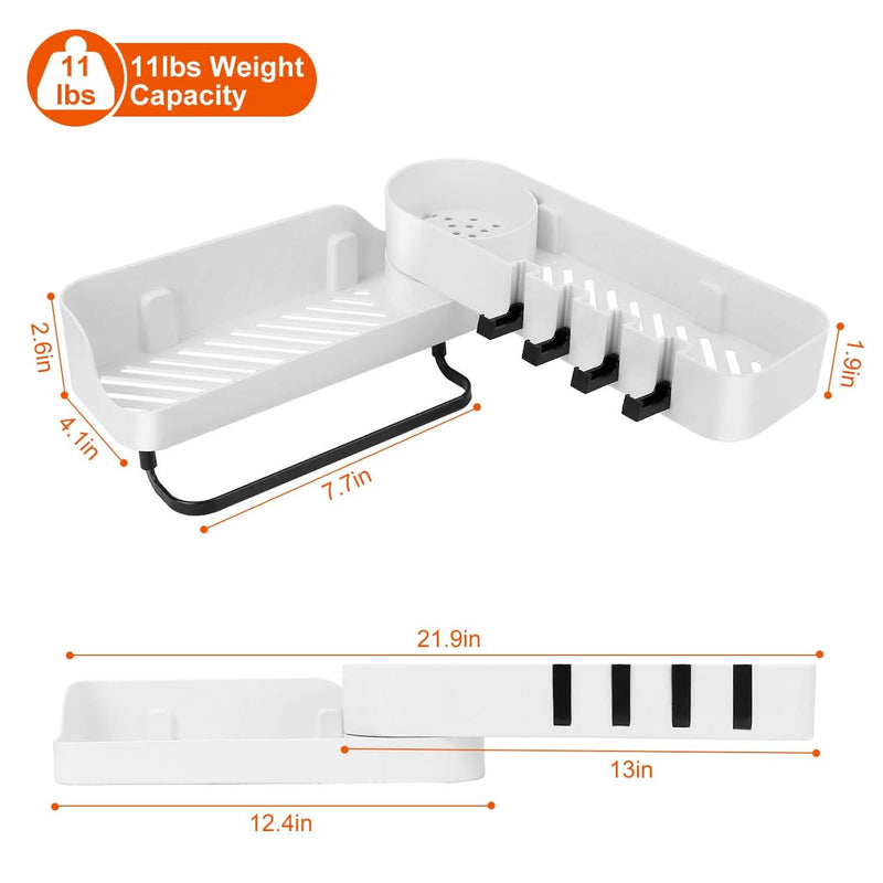 180° Rotatable Bathroom Corner Caddy Shelf Bath - DailySale