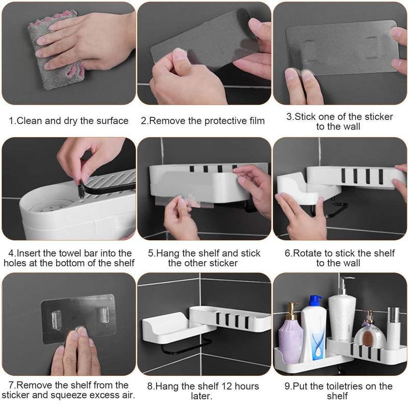 180° Rotatable Bathroom Corner Caddy Shelf Bath - DailySale