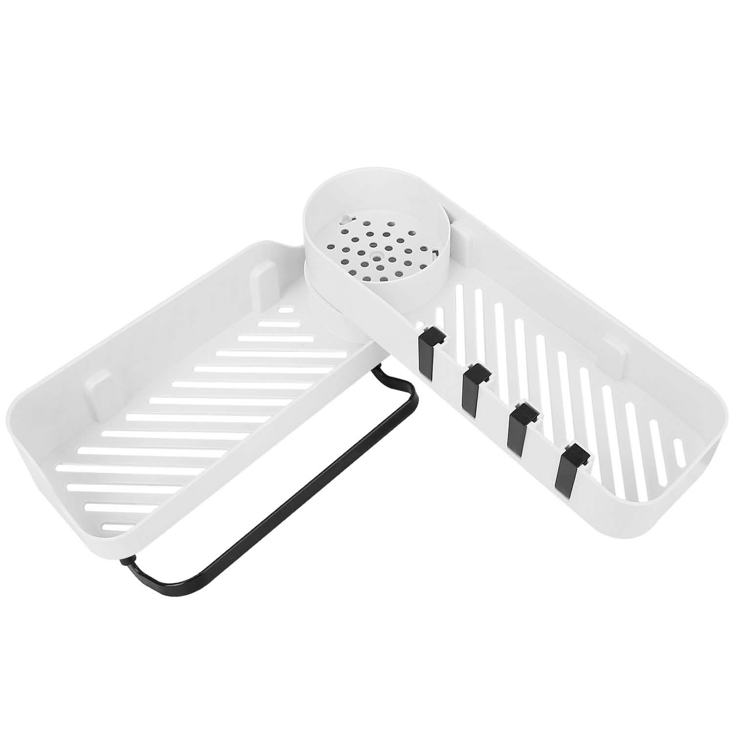 180° Rotatable Bathroom Corner Caddy Shelf Bath - DailySale